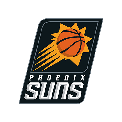 Logo Phoenix Suns, parfait pour les accessoires de bébé. Idéal pour les fans de basketball sur bebe-prenom.com.