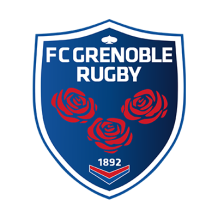 Logo du FC Grenoble Rugby, idéal pour personnaliser les accessoires de bébé comme bavoirs et bodys. Disponible sur bebe-prenom.c