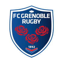 Logo du FC Grenoble Rugby, idéal pour personnaliser les accessoires de bébé comme bavoirs et bodys. Disponible sur bebe-prenom.c