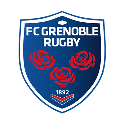 Logo du FC Grenoble Rugby, idéal pour personnaliser les accessoires de bébé comme bavoirs et bodys. Disponible sur bebe-prenom.c