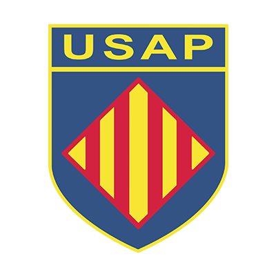 Logo USA Perpignan pour des articles pour bébé tendance sur bebe-prenom.com. Idéal pour les petits fans de rugby !