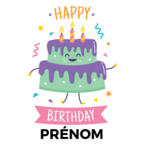 Gâteau d\'anniversaire coloré pour célébrer avec douceur les moments spéciaux de votre bébé sur bebe-prenom.com.