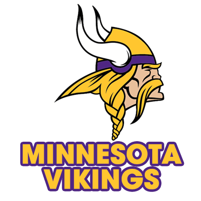 Logo des Minnesota Vikings, parfait pour les articles bébé comme bodys ou bavoirs. Disponible sur bebe-prenom.com.