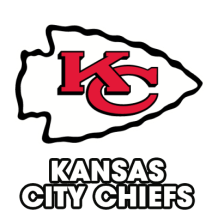 Logo des Kansas City Chiefs, idéal pour les articles pour bébé : tétines, bodys et plus sur bebe-prenom.com.