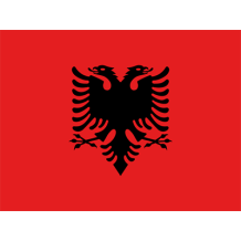 Drapeau Officiel de l\'Albanie, idéal pour personnaliser les accessoires de bébé sur bebe-prenom.com.