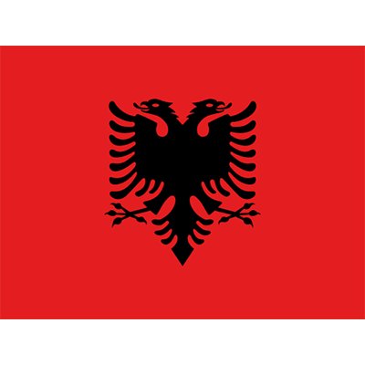 Drapeau Officiel de l\'Albanie, idéal pour personnaliser les accessoires de bébé sur bebe-prenom.com.