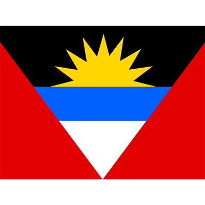 Drapeau Officiel d\'Antigua-et-Barbuda, idéal pour les accessoires de bébé sur bebe-prenom.com.