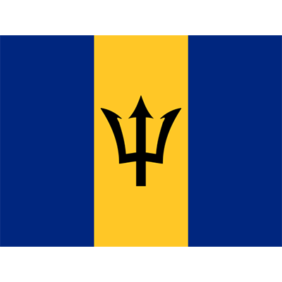 Drapeau Officiel de la Barbade, idéal pour personnaliser les accessoires de votre bébé. À découvrir sur bebe-prenom.com.