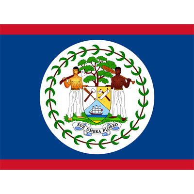 Drapeau Officiel du Belize, parfait pour personnaliser les accessoires de bébé sur bebe-prenom.com.