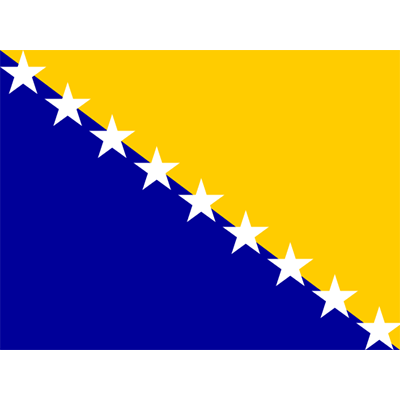Drapeau Officiel de la Bosnie-Herzégovine pour personnaliser le style de votre bébé sur ses accessoires. Retrouvez-le sur bebe-p