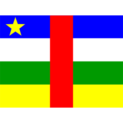 Drapeau Officiel de la République centrafricaine, parfait pour personnaliser vos articles pour bébé sur bebe-prenom.com.