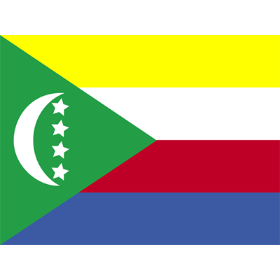 Drapeau Officiel des Comores, parfait pour personnaliser les vêtements et accessoires de bébé sur bebe-prenom.com.
