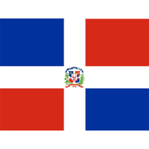 Drapeau Officiel de la République Dominicaine pour personnaliser les articles de bébé sur bebe-prenom.com.
