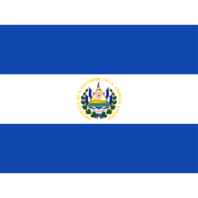 Drapeau officiel du Salvador, idéal pour personnaliser les articles pour bébé sur bebe-prenom.com.