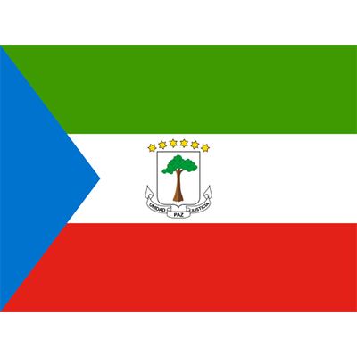 Drapeau Officiel de la Guinée Équatoriale, idéal pour personnaliser les accessoires de bébé sur bebe-prenom.com.
