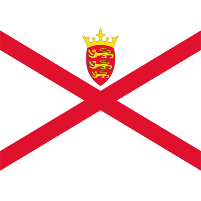 Drapeau Officiel de Jersey, parfait pour personnaliser les accessoires de votre bébé sur bebe-prenom.com.