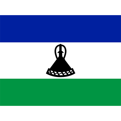 Drapeau Officiel du Lesotho, parfait pour personnaliser le style de votre bébé avec originalité et douceur.