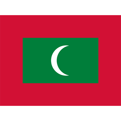 Drapeau Officiel des Maldives, idéal pour personnaliser les articles bébé comme tétines et bavoirs. Disponibile sur bebe-prenom.