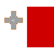 Drapeau officiel de Malte, parfait pour personnaliser les accessoires de bébé sur bebe-prenom.com.