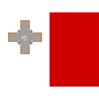 Drapeau officiel de Malte, parfait pour personnaliser les accessoires de bébé sur bebe-prenom.com.
