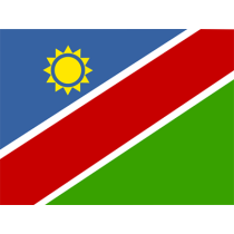 Drapeau Officiel de la Namibie, parfait pour personnaliser les accessoires de bébé sur bebe-prenom.com.