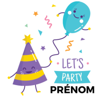 Image joyeuse pour l\'anniversaire avec des éléments festifs, idéale pour les célébrations de bébé sur bebe-prenom.com.