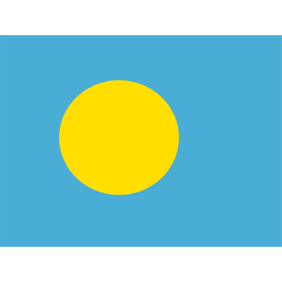 Drapeau officiel des Palaos, parfait pour personnaliser les articles de bébé sur bebe-prenom.com.