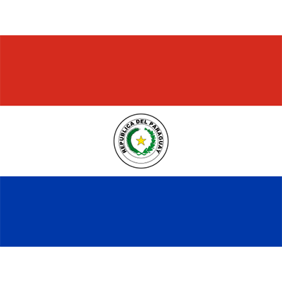 Drapeau officiel du Paraguay, idéal pour personnaliser les articles de bébé chez bebe-prenom.com.