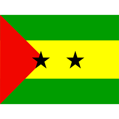 Drapeau officiel de Sao Tomé-et-Principe, parfait pour personnaliser les articles de bébé sur bebe-prenom.com.