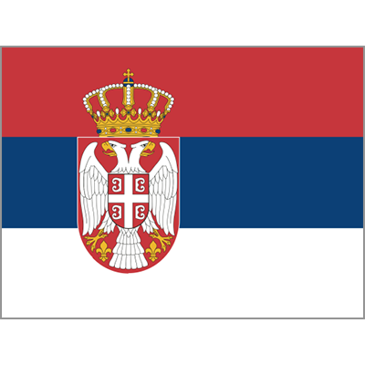 Drapeau officiel de la Serbie, parfait pour personnaliser les accessoires de bébé sur bebe-prenom.com.