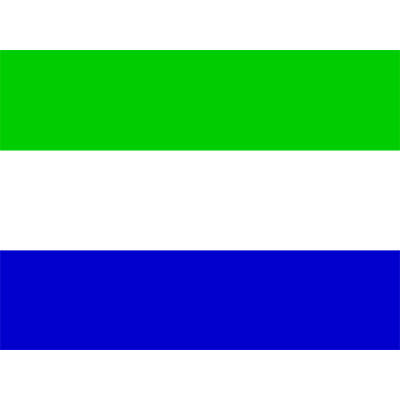 Drapeau Officiel de la Sierra Leone, idéal pour les accessoires de bébé. Découvrez notre collection sur bebe-prenom.com.