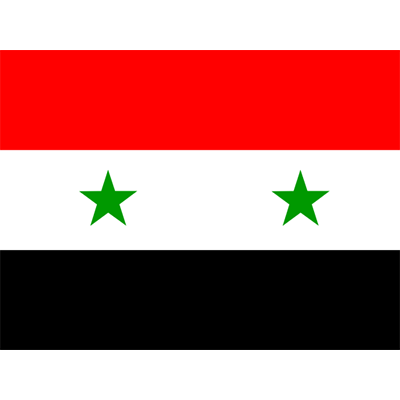 Drapeau officiel de la République Arabe Syrienne pour personnaliser les accessoires de bébé sur bebe-prenom.com.