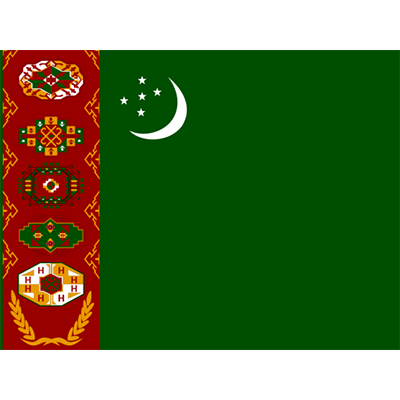 Drapeau Officiel du Turkménistan, parfait pour personnaliser les articles pour bébé sur bebe-prenom.com.