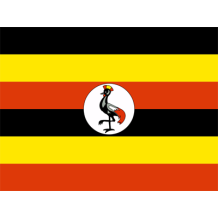 Drapeau officiel de l\'Ouganda, parfait pour personnaliser les articles de bébé sur bebe-prenom.com.