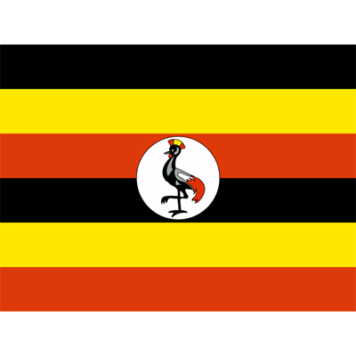 Drapeau officiel de l\'Ouganda, parfait pour personnaliser les articles de bébé sur bebe-prenom.com.