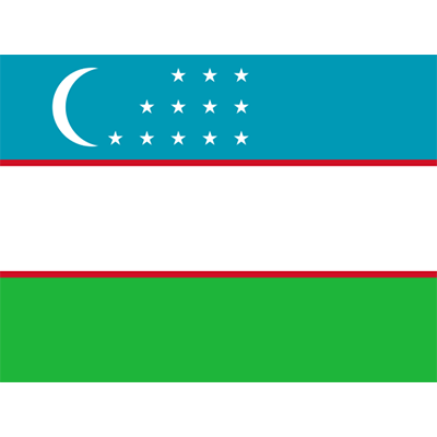 Drapeau officiel de l\'Ouzbékistan, idéal pour personnaliser les accessoires de votre bébé. Disponible sur bebe-prenom.com.