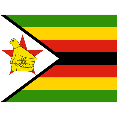 Drapeau officiel du Zimbabwe, parfait pour personnaliser les articles de bébé sur bebe-prenom.com.