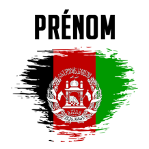 Drapeau effet pinceau Afghanistan pour accessoires bébé, idéal pour personnaliser tétines et bavoirs sur bebe-prenom.com.