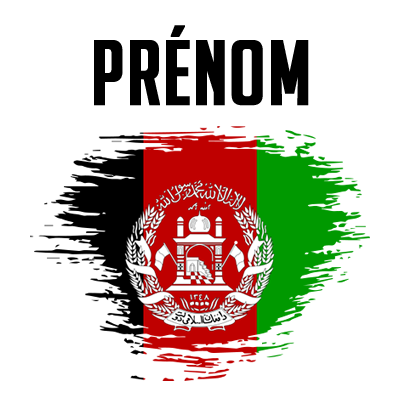 Drapeau effet pinceau Afghanistan pour accessoires bébé, idéal pour personnaliser tétines et bavoirs sur bebe-prenom.com.