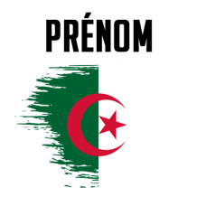 Drapeau effet pinceau Algérie, idéal pour personnaliser les articles pour bébé sur bebe-prenom.com.