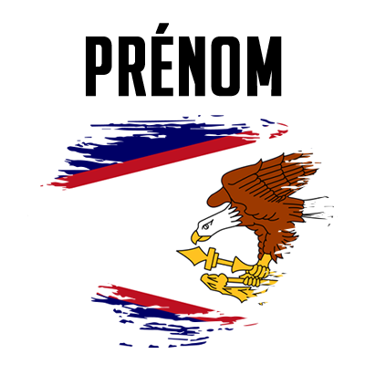 Drapeau effet pinceau Samoa américaines, parfait pour personnaliser les accessoires de bébé sur bebe-prenom.com.