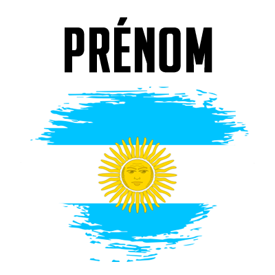 Drapeau effet pinceau Argentine, parfait pour les articles pour bébé sur bebe-prenom.com.
