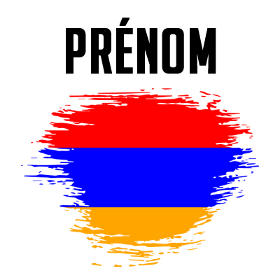 Drapeau effet pinceau Arménie, un accessoire original pour personnaliser les articles de bébé chez bebe-prenom.com.