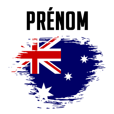 Drapeau effet pinceau Australie pour accessoires bébé, idéal pour personnaliser les bavoirs et bodys. Disponible sur bebe-prenom