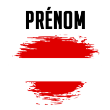 Drapeau effet pinceau Autriche, idéal pour personnaliser les accessoires de votre bébé sur bebe-prenom.com.