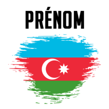 Drapeau effet pinceau Azerbaïdjan, un accessoire coloré pour les petits avec style et originalité. Découvrez-le sur bebe-prenom.