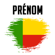 Drapeau effet pinceau Bénin, idéal pour apporter une touche colorée aux accessoires pour bébé sur bebe-prenom.com.