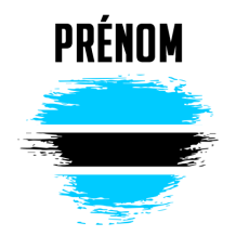 Drapeau effet pinceau Botswana, parfait pour personnaliser les accessoires de bébé chez bebe-prenom.com.