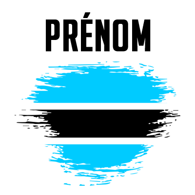 Drapeau effet pinceau Botswana, parfait pour personnaliser les accessoires de bébé chez bebe-prenom.com.