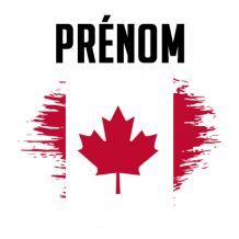 Drapeau effet pinceau Canada, parfait pour les accessoires de bébé. Disponible sur bebe-prenom.com.